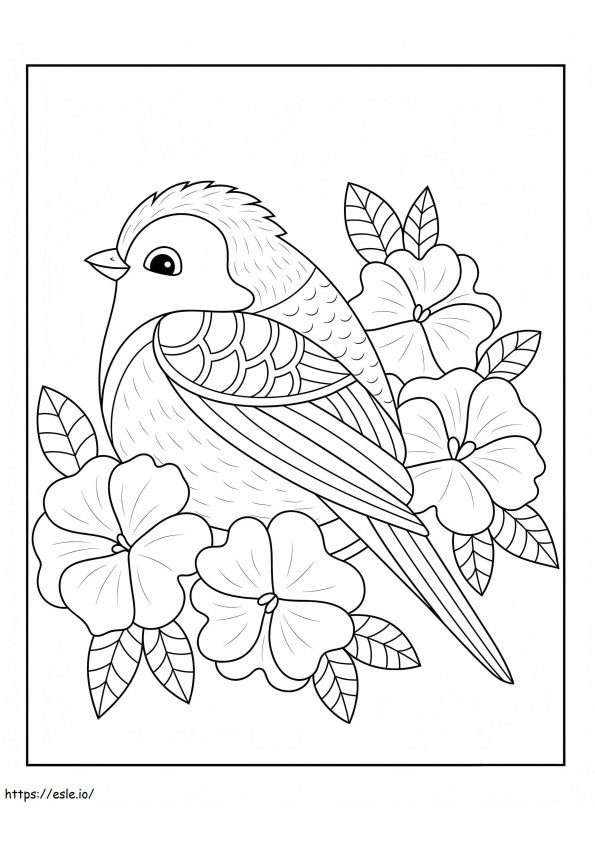 Coloriage Oiseau de printemps 1 à imprimer dessin