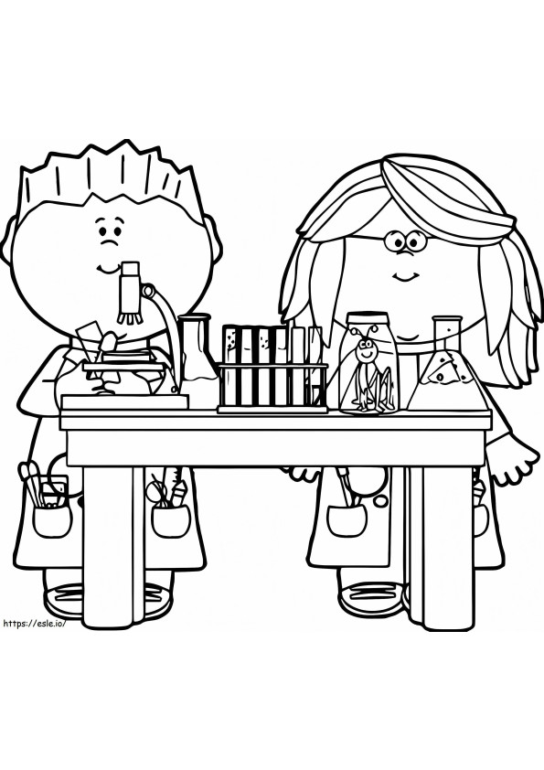 Science Kids coloring page