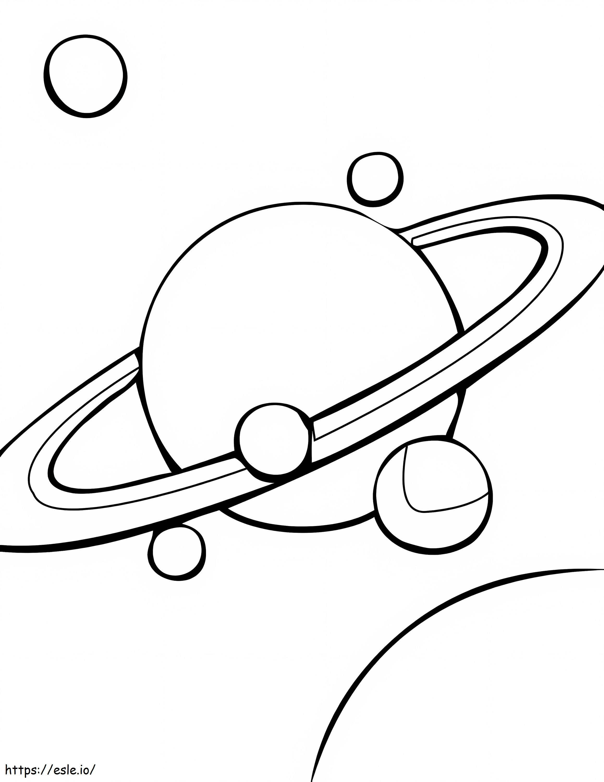 Planeta Saturn 4 kolorowanka