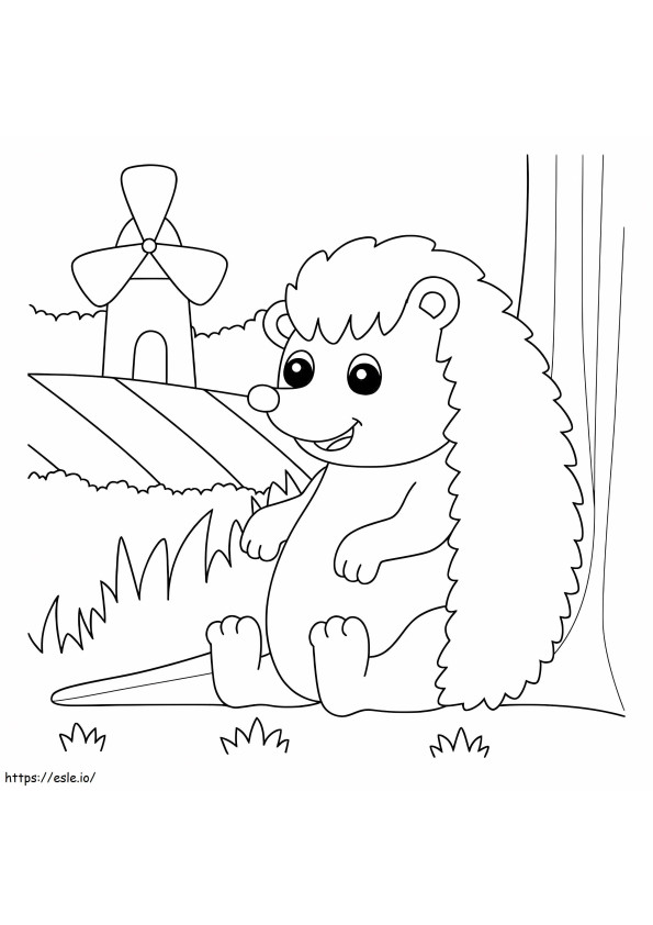 Sitting Hedgehog coloring page