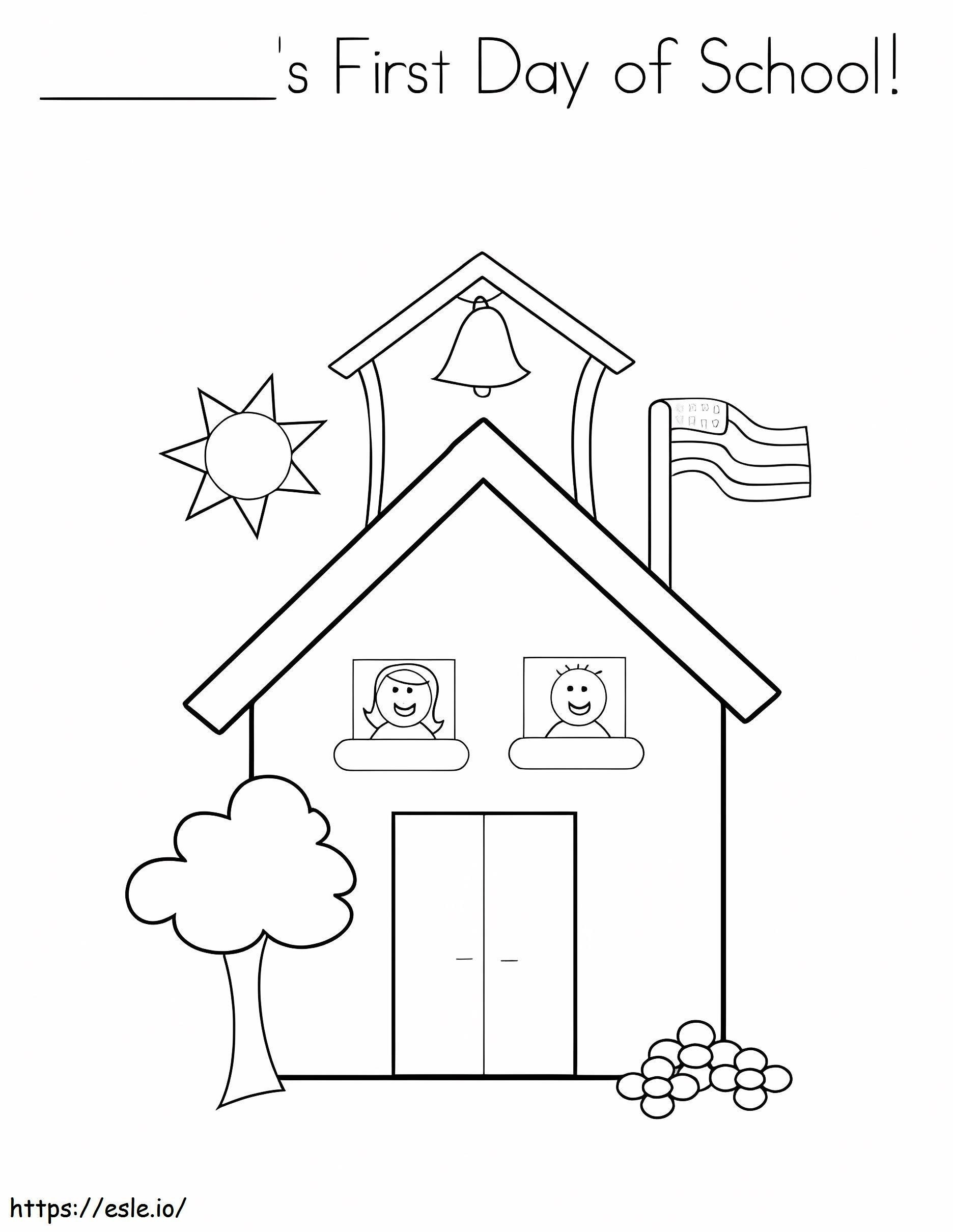 Print First Day Of School coloring page
