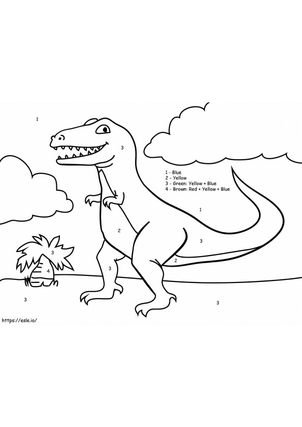 Funny Tyrannosaurus Color By Number coloring page