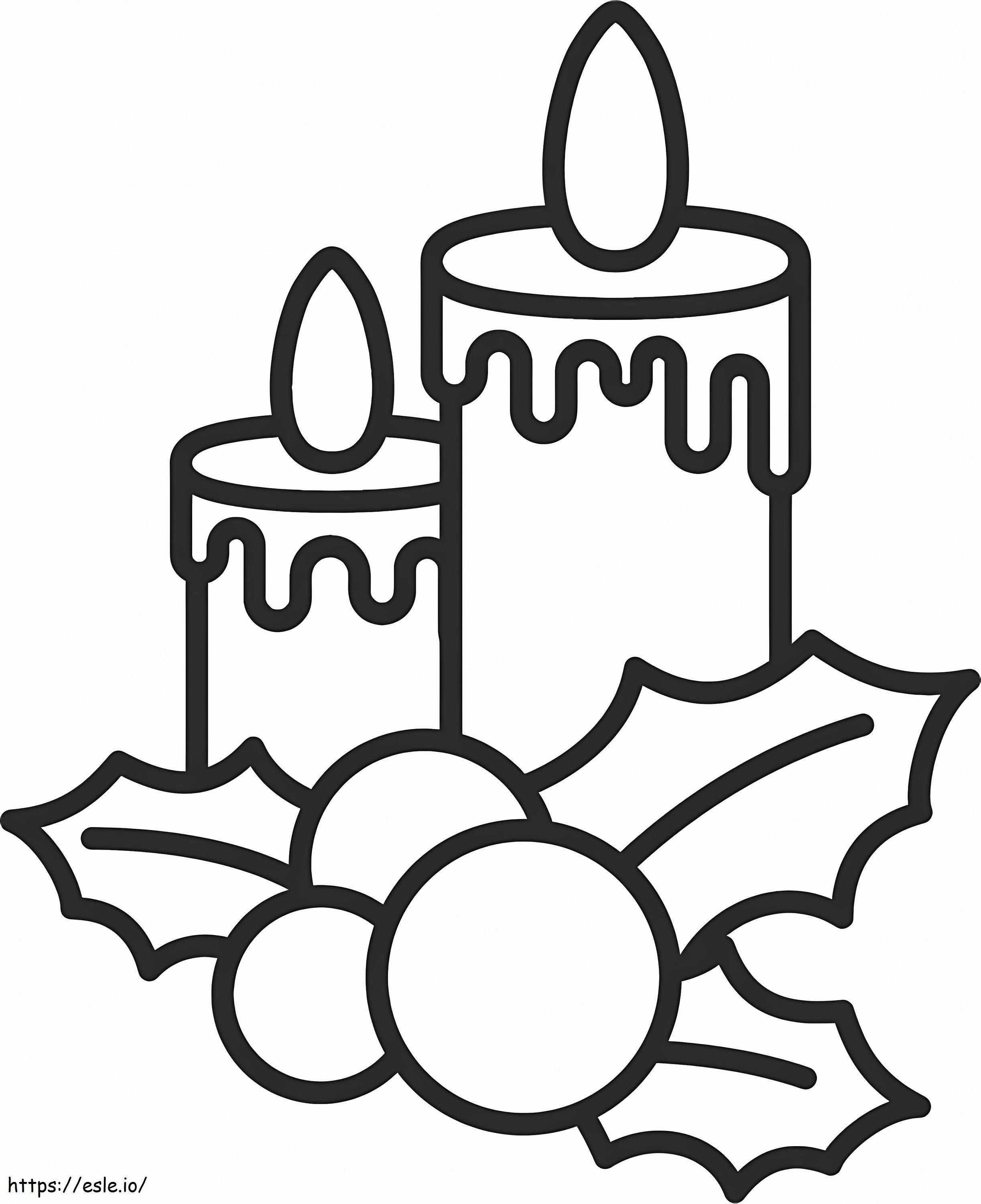Christmas Candles To Color coloring page