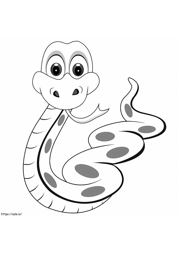 Serpente dei cartoni animati da colorare
