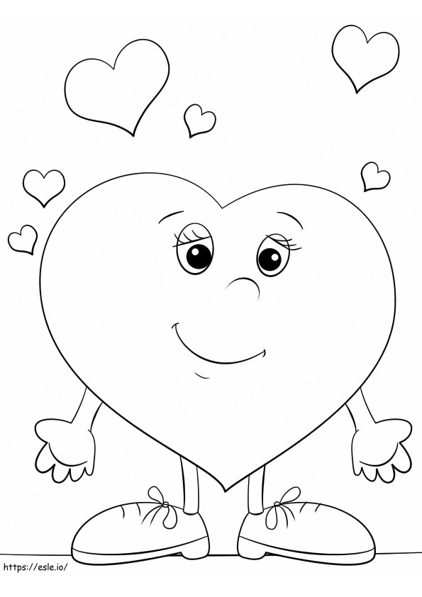 Corazón De Dibujos Animados 780X1024 para colorear