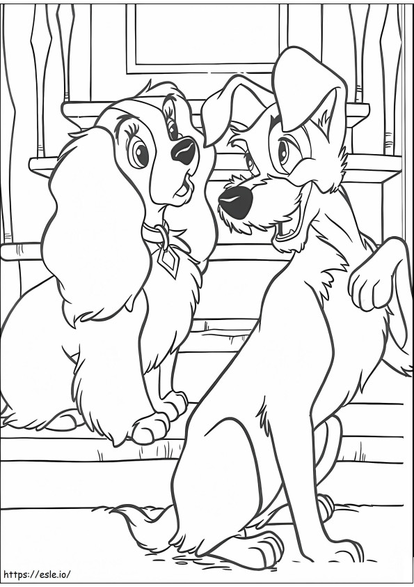 Lady And The Tramp Talking coloring page