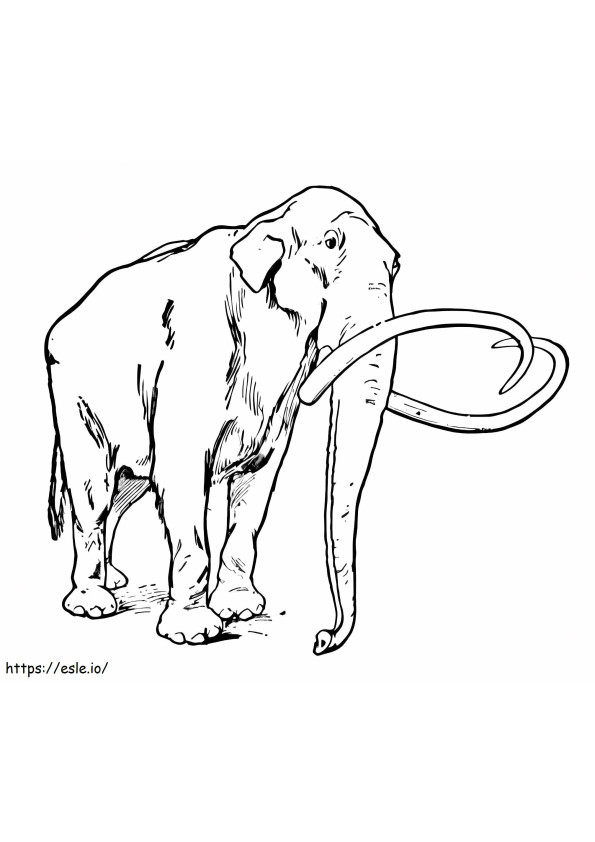 Coloriage Un mammouth laineux à imprimer dessin