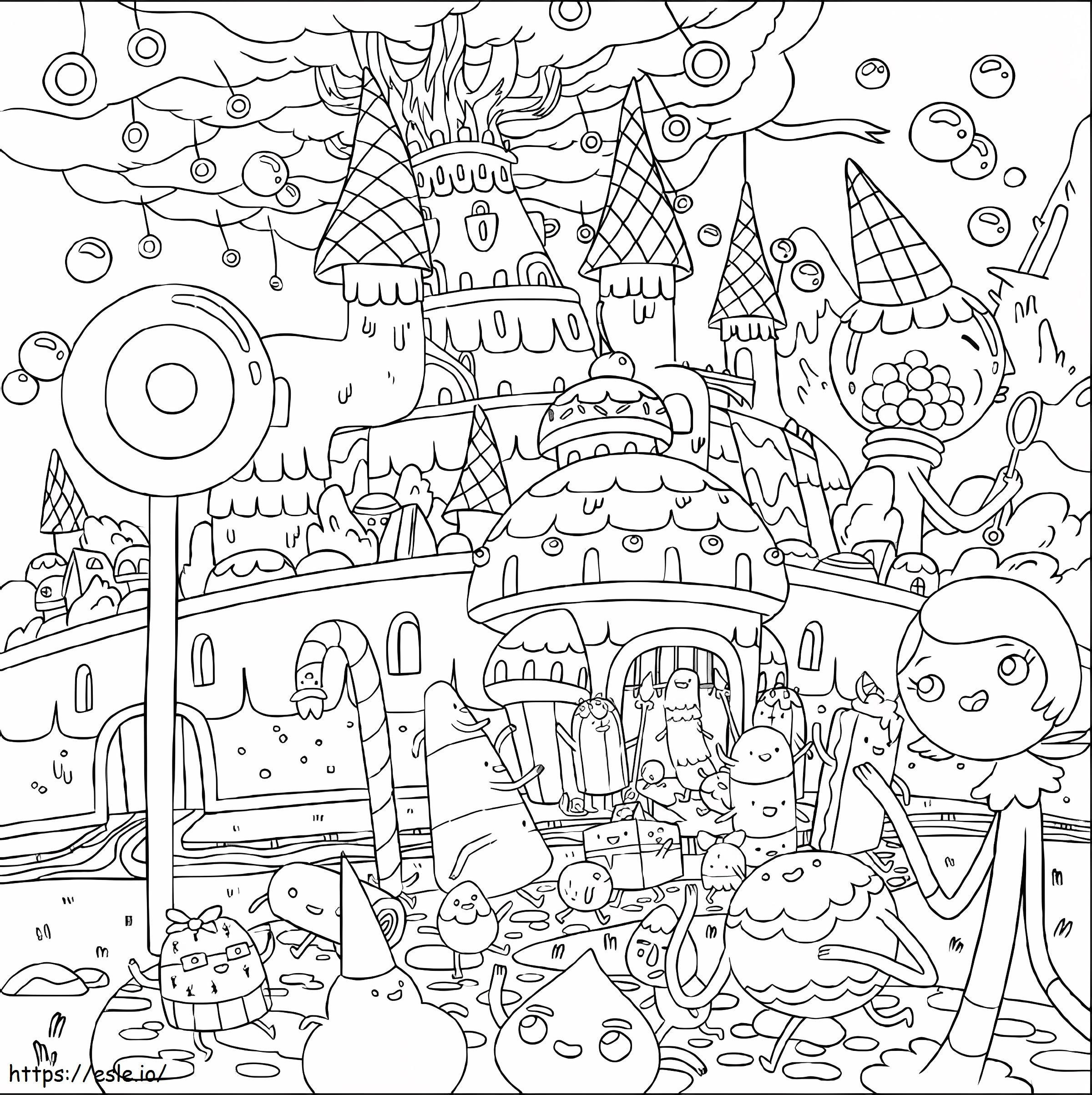 Incredible Adventure Time Characters coloring page