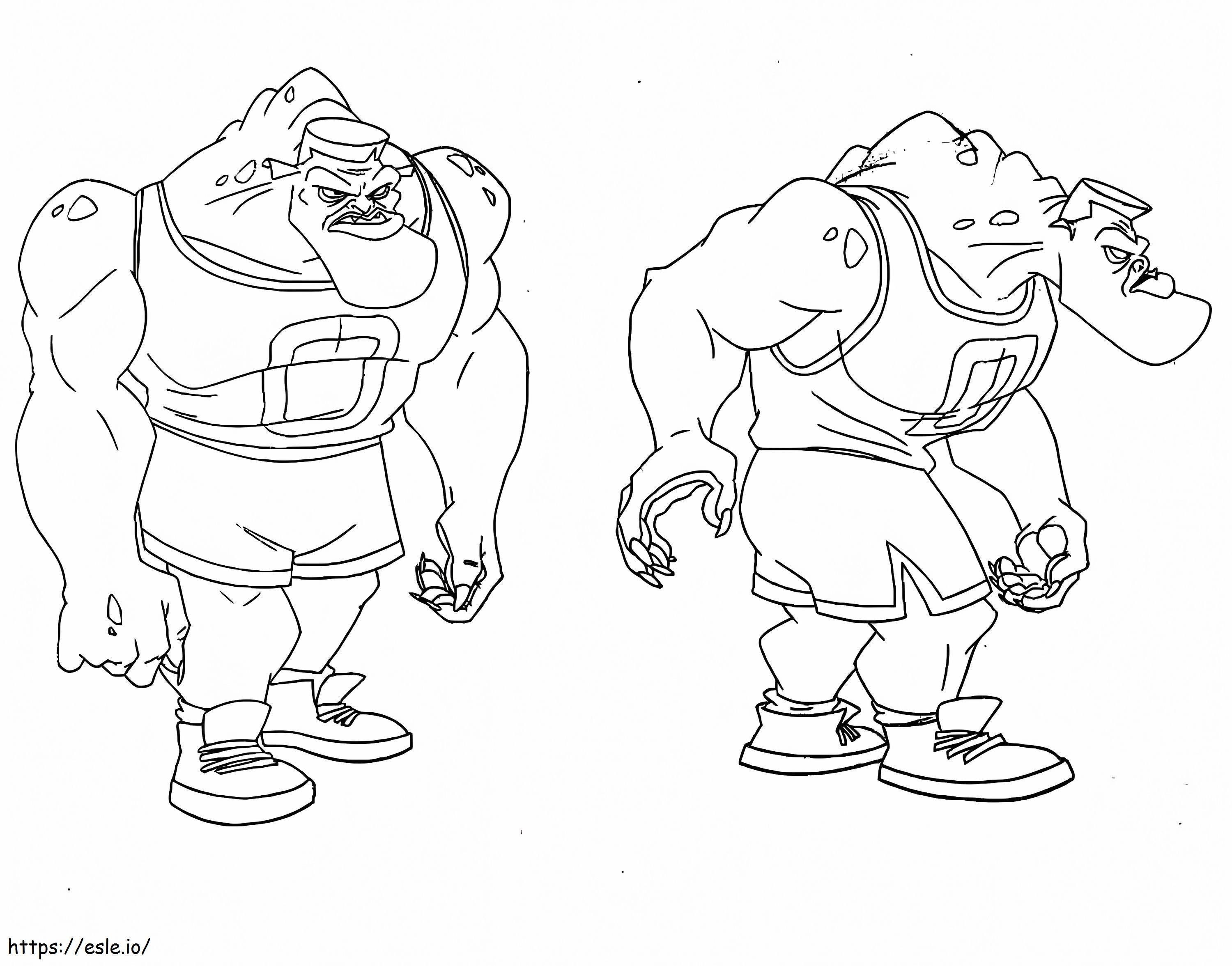 Monsters Bang Space Jam coloring page