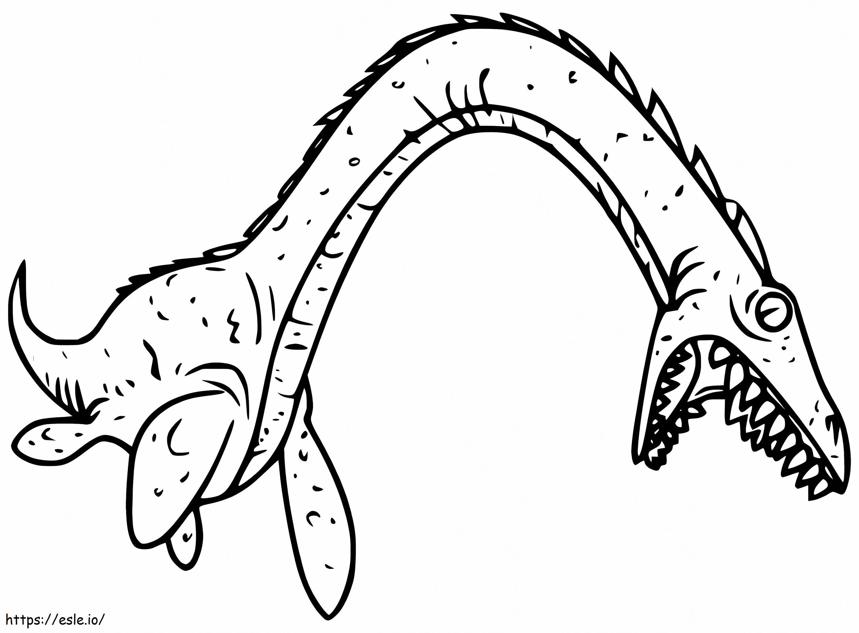 Plesiosaurus yang menakutkan Gambar Mewarnai