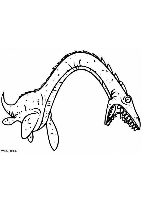 Pelottava plesiosaurus värityskuva