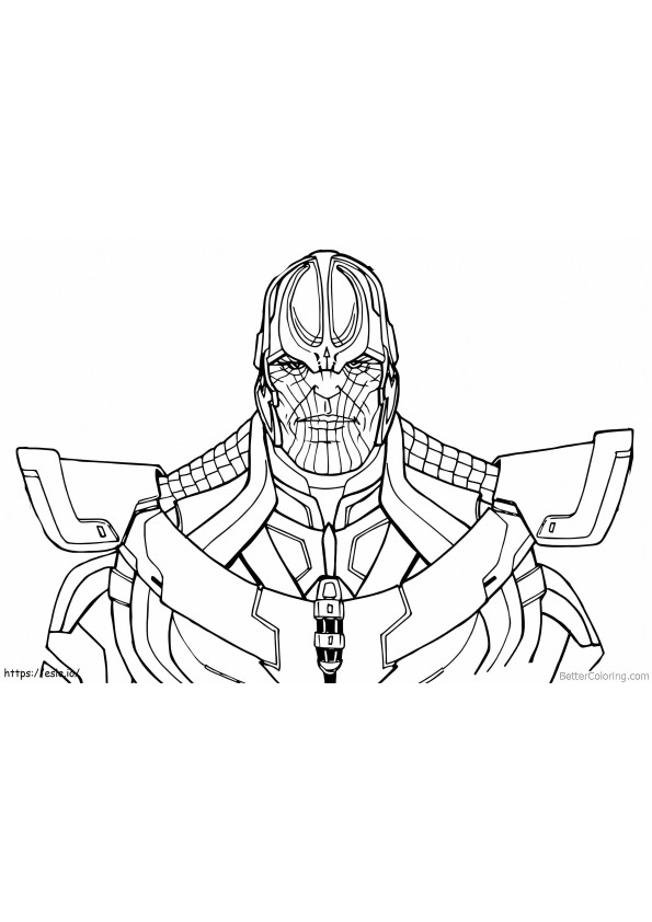 1540288368 Thanos del dibujo lineal de Avengers Infinity War para colorear