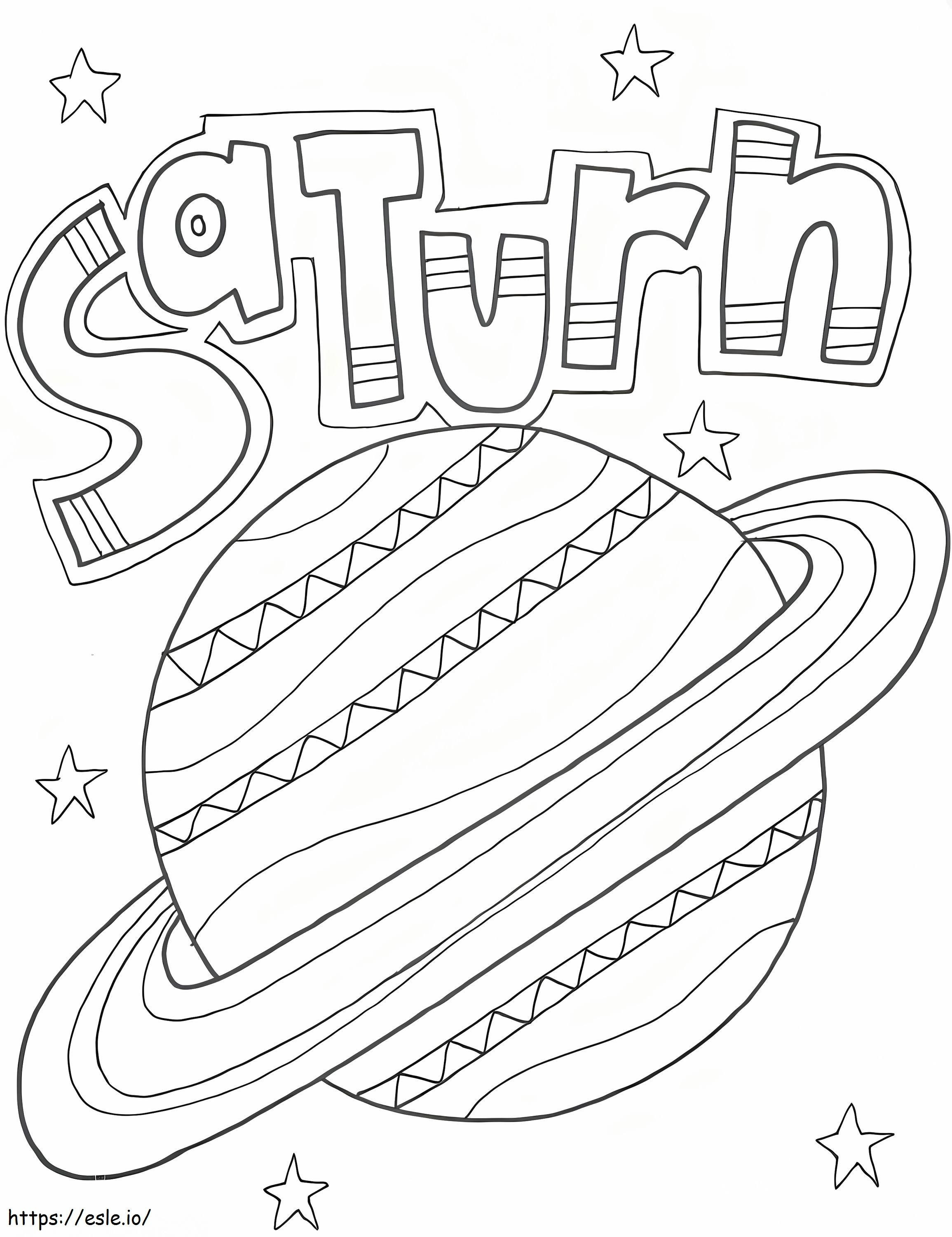 Doodle Saturnus kleurplaat kleurplaat