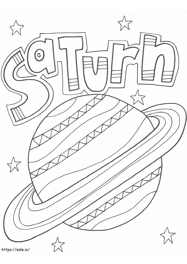 Doodle Saturnus Gambar Mewarnai