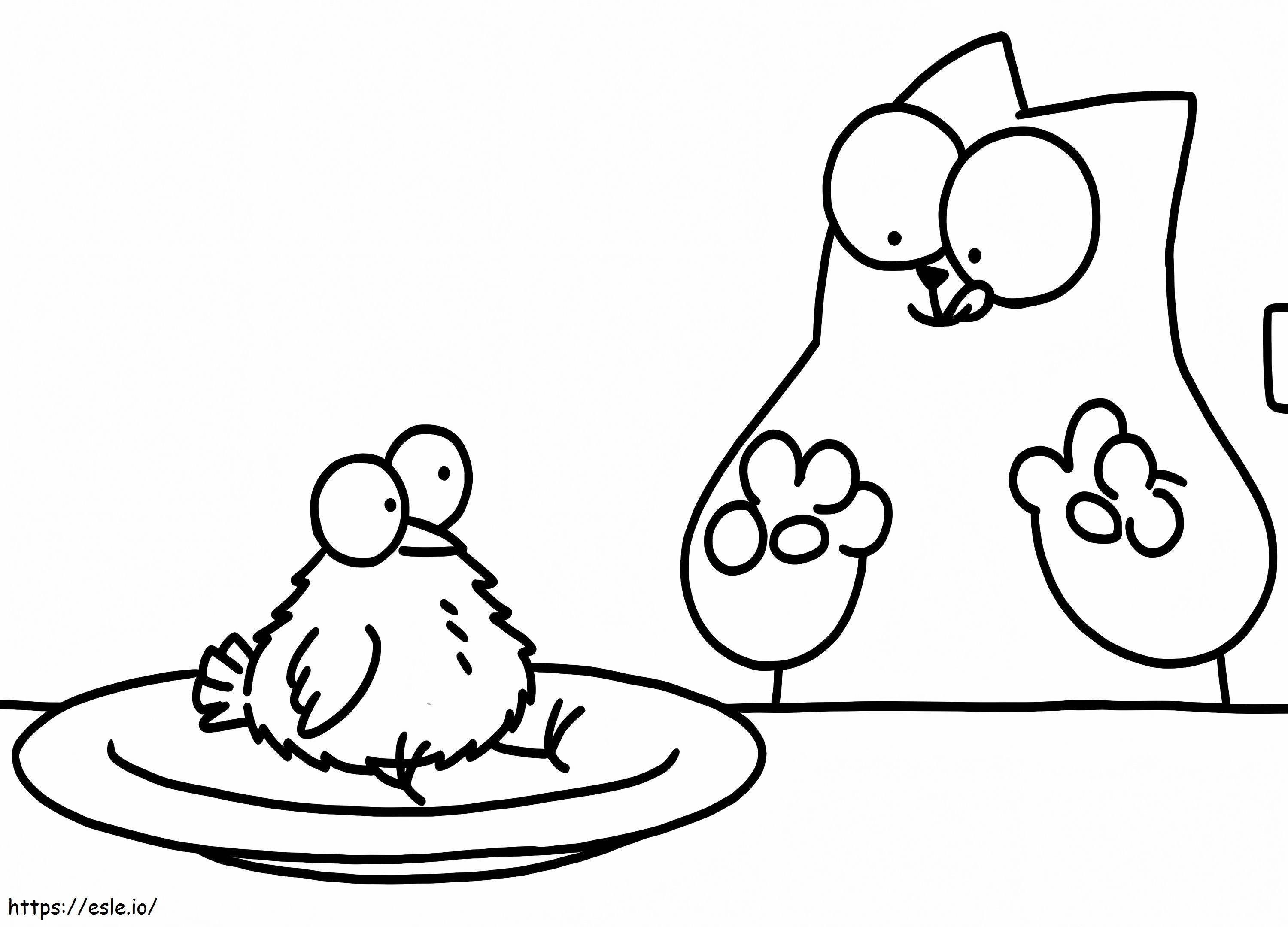 Simons Cat And A Bird coloring page