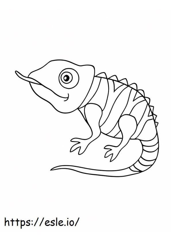 Cute Chameleon coloring page