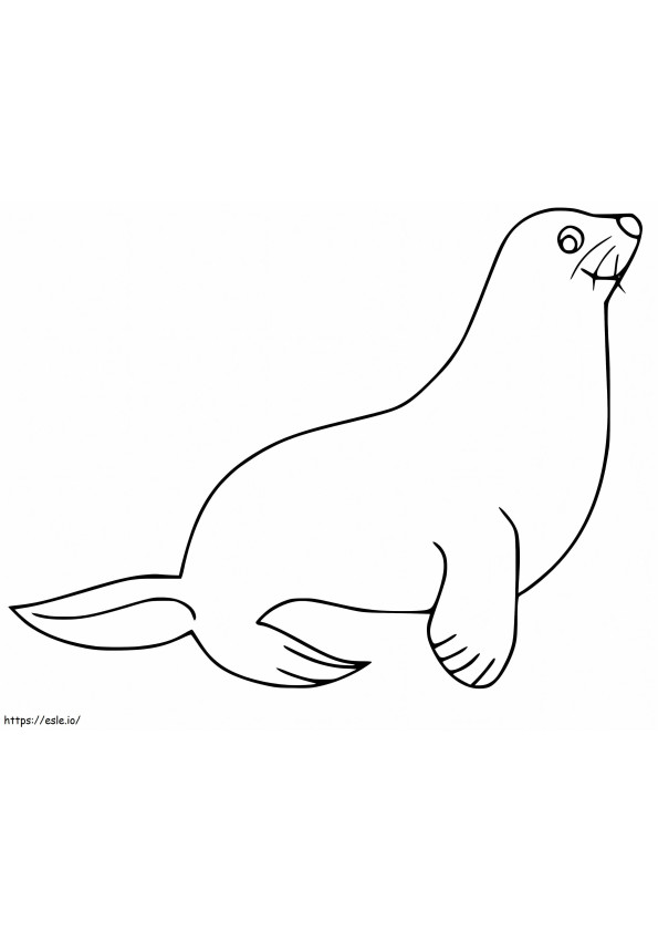 Coloriage Joyeux lion de mer à imprimer dessin
