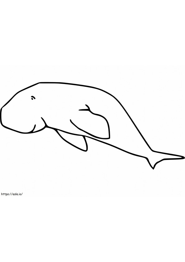 Yksinkertainen Dugong värityskuva