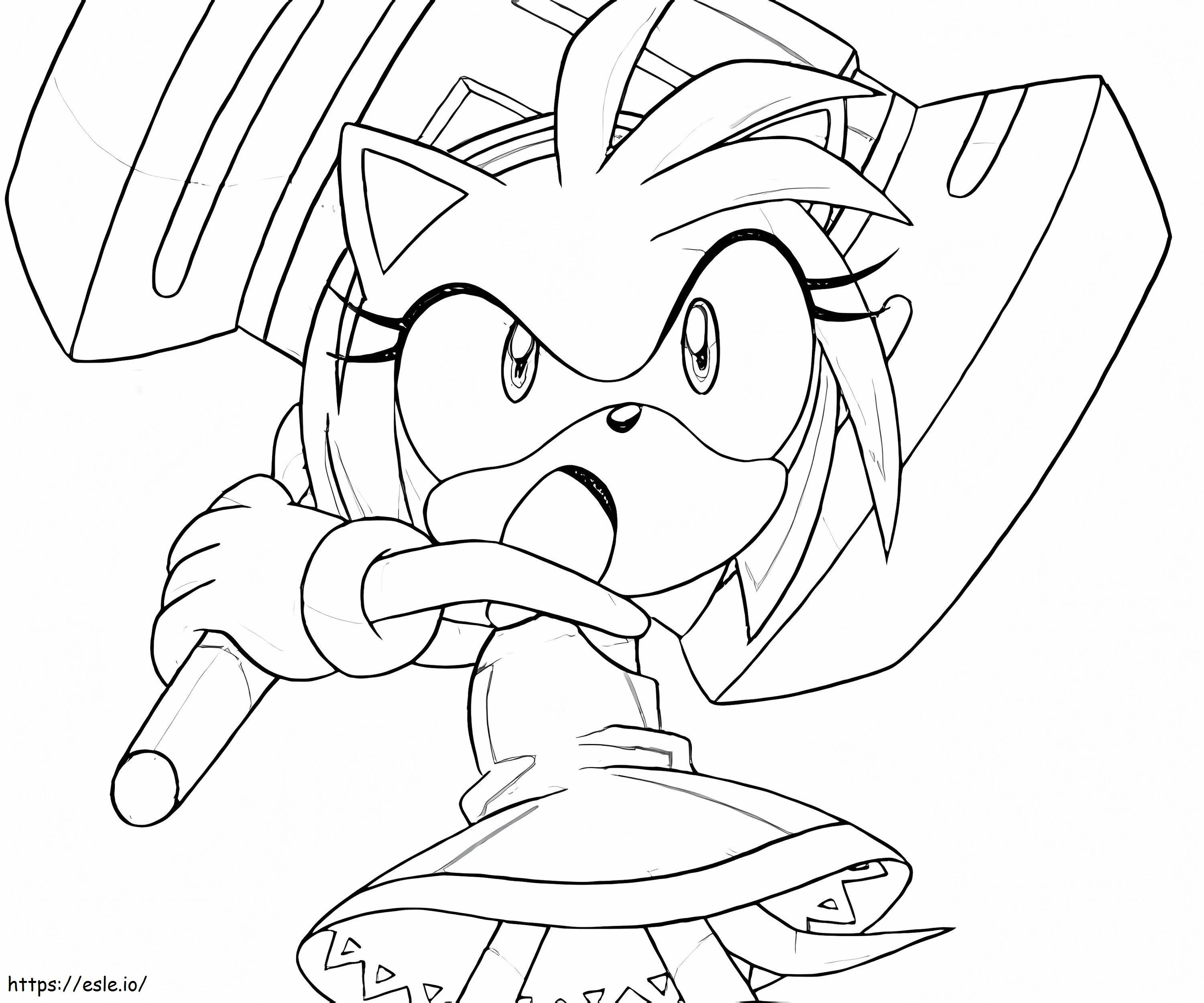 Angry Amy Rose coloring page