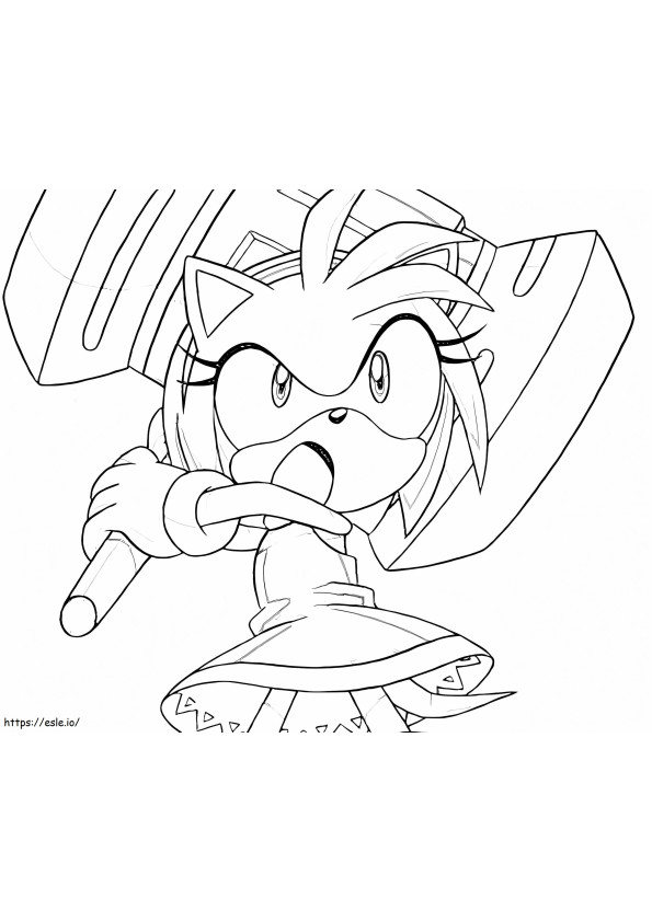 Angry Amy Rose coloring page