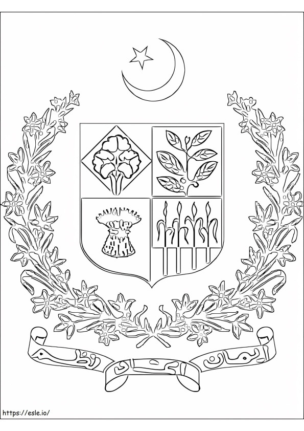 State Emblem Of Pakistan coloring page