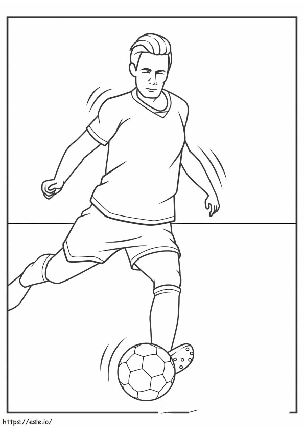 Coloriage Homme jouant au football à imprimer dessin