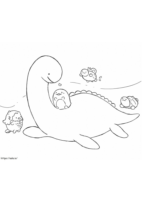 Sumikko Gurashi And Dinosaur coloring page