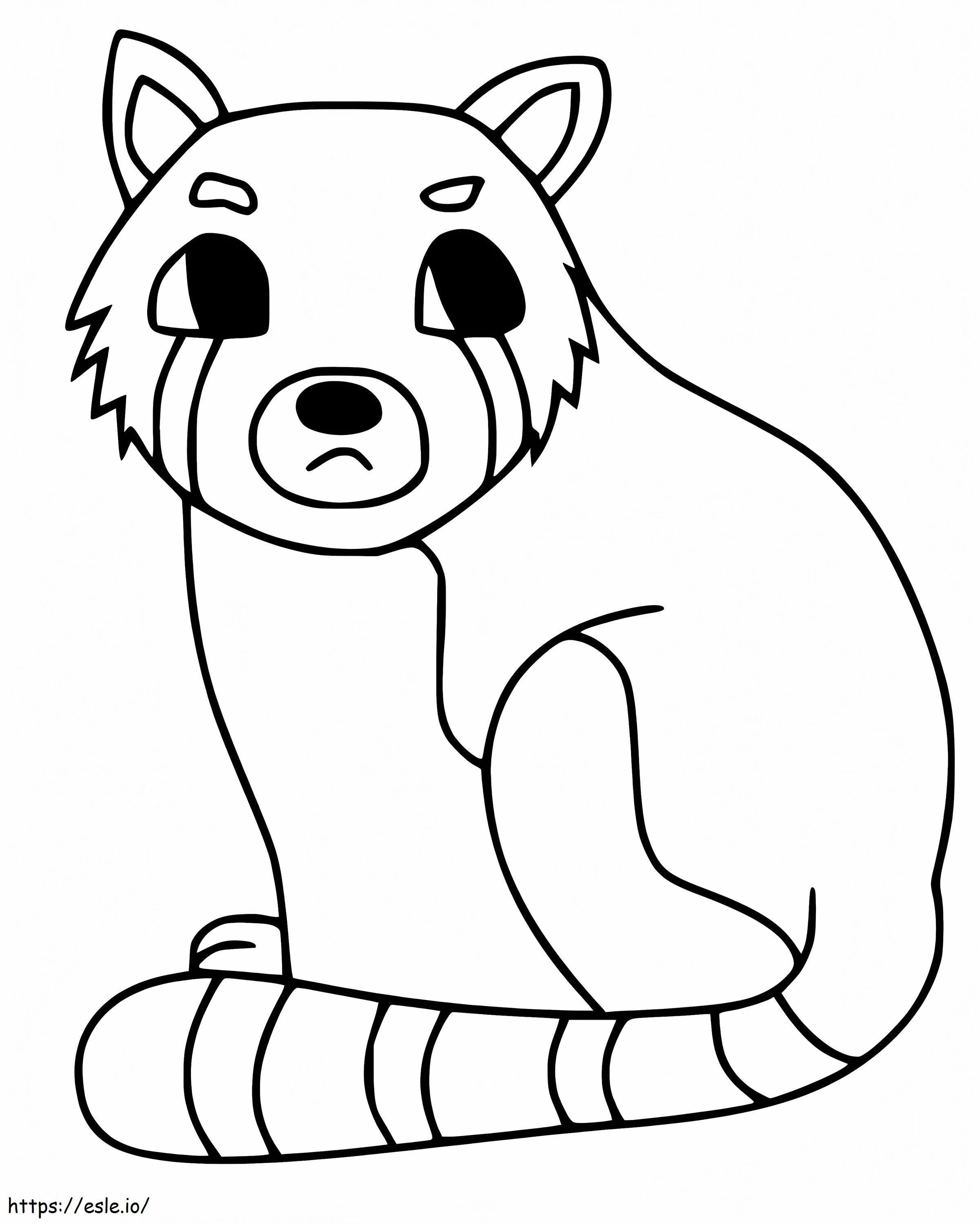 Panda Vermelho Simples para colorir
