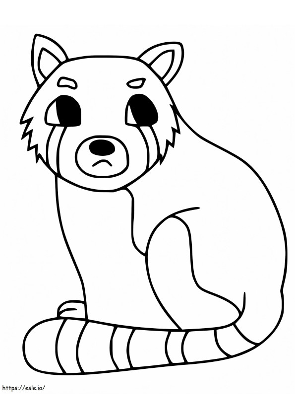 Yksinkertainen punainen panda värityskuva
