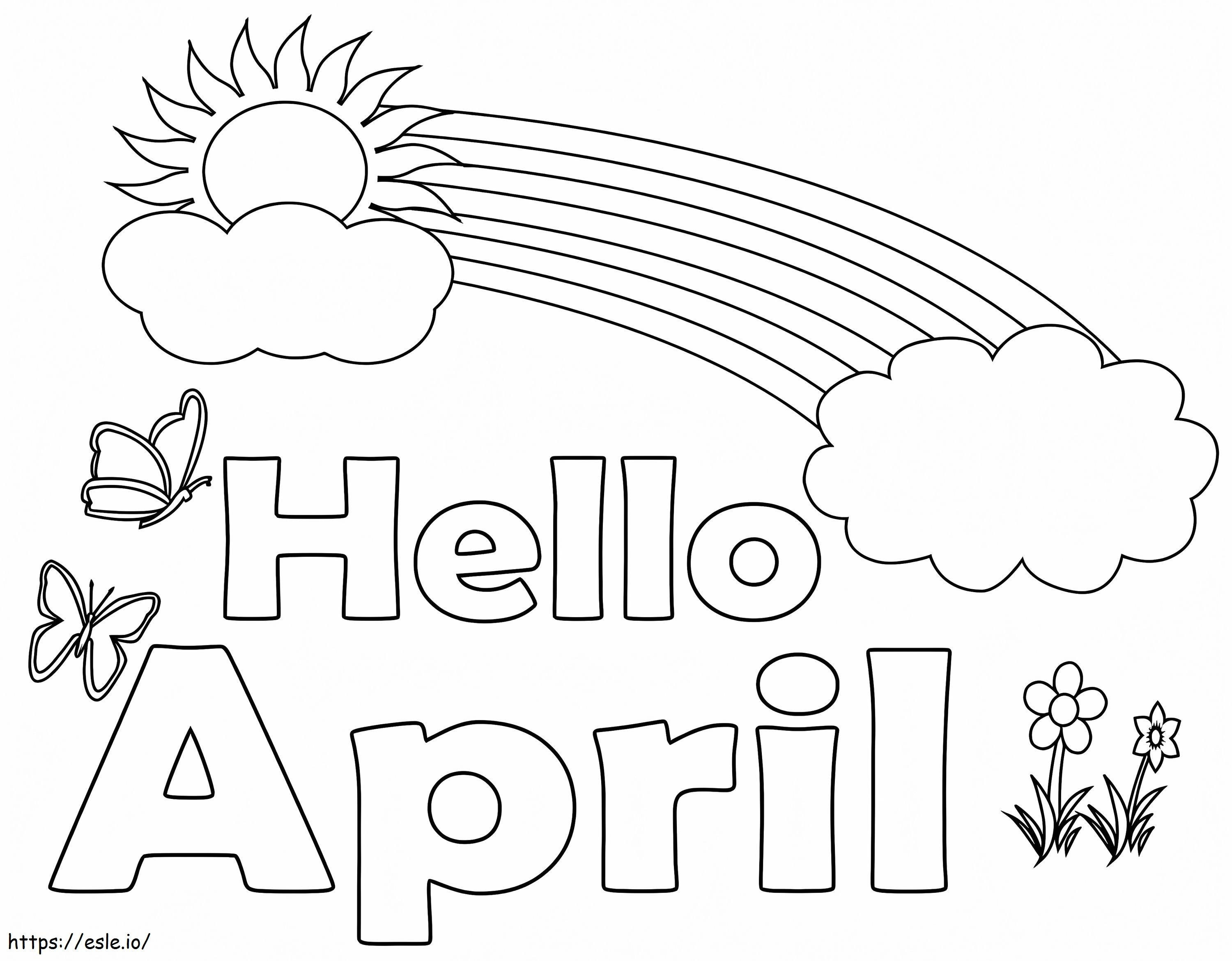 Hello April Coloring Page coloring page