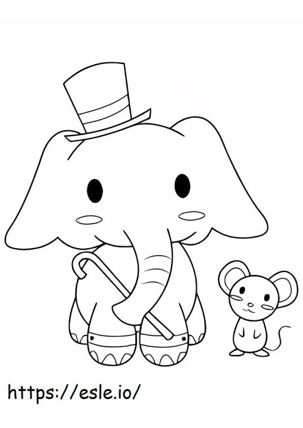 Słoń I Mysz kolorowanka