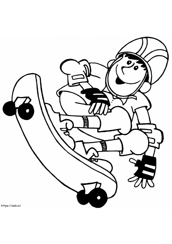 Boy On Skateboard coloring page