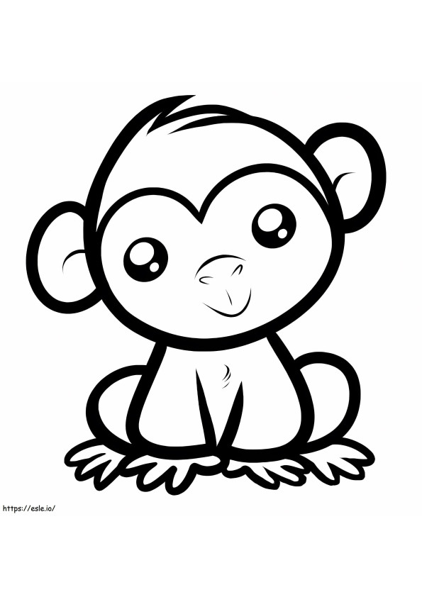 Gemakkelijke aap glimlachen kleurplaat