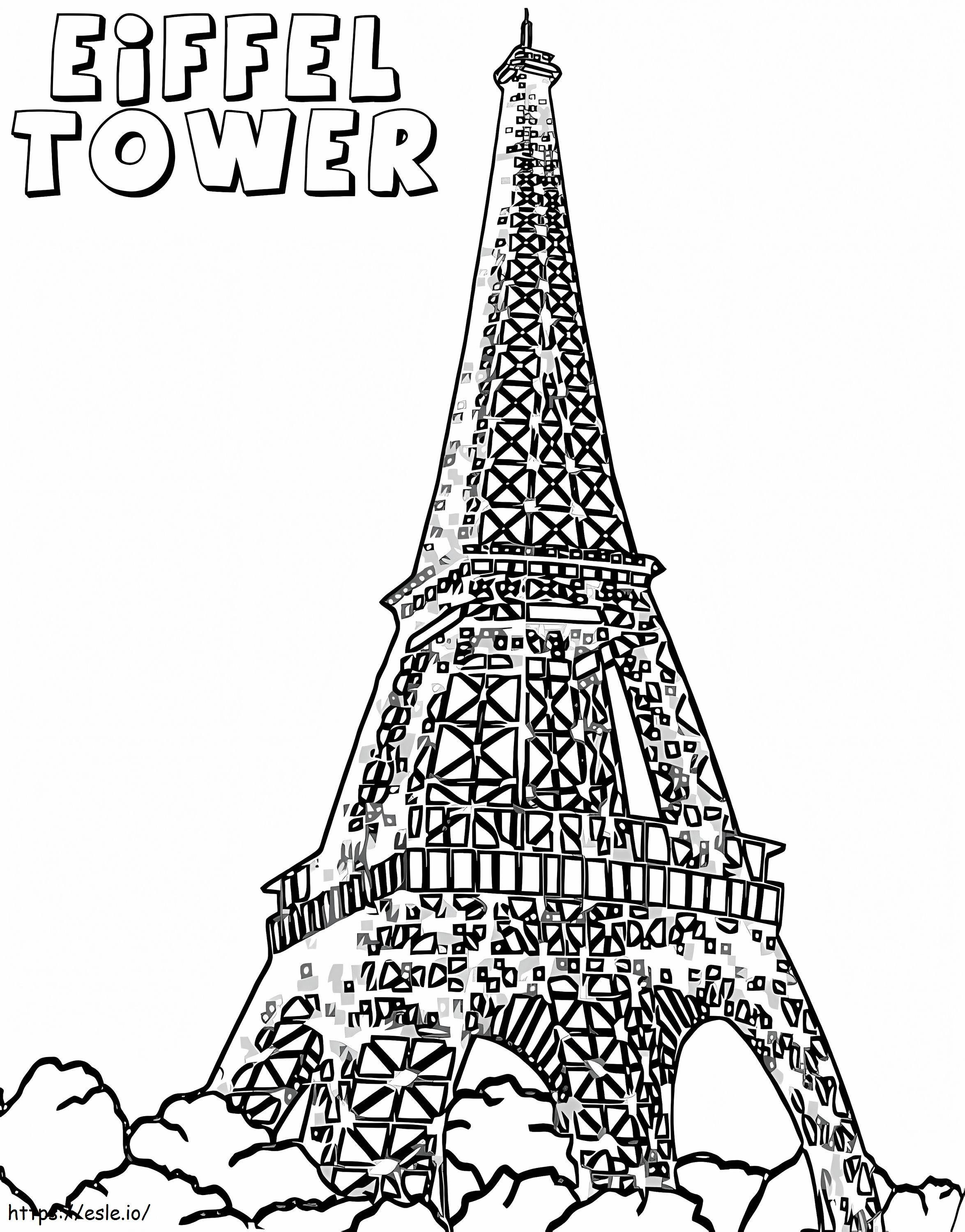 Torre Eiffel 23 para colorir