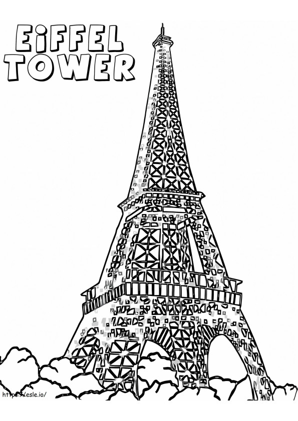 Torre Eiffel 23 para colorear