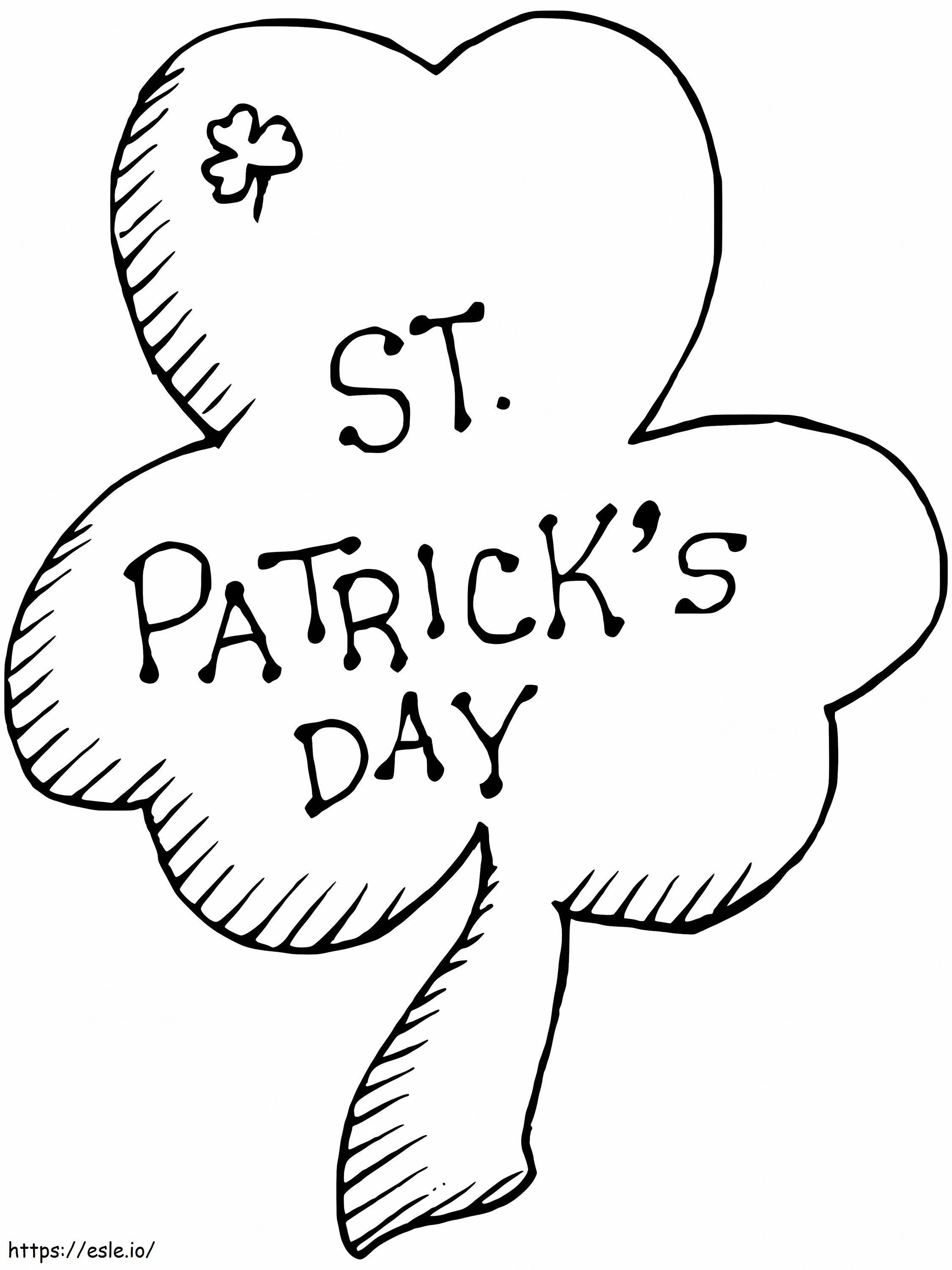 Ilmainen St. Patricks Day Shamrock värityskuva