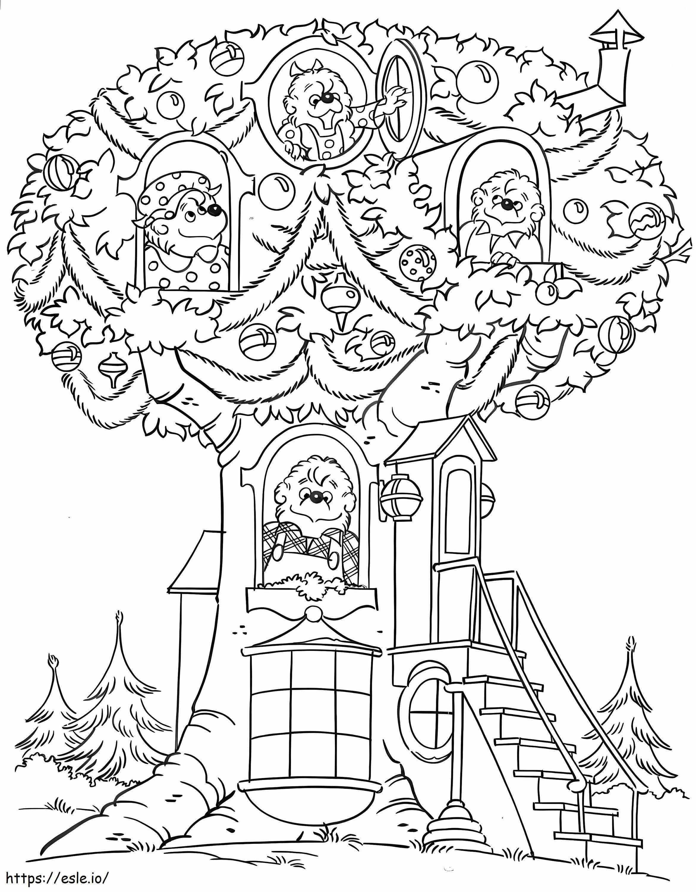 Ağaç Evdeki Berenstain Ayıları boyama
