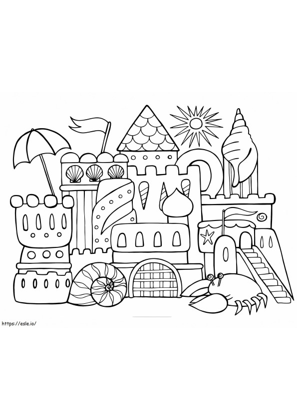 Amazing Sand Castle coloring page
