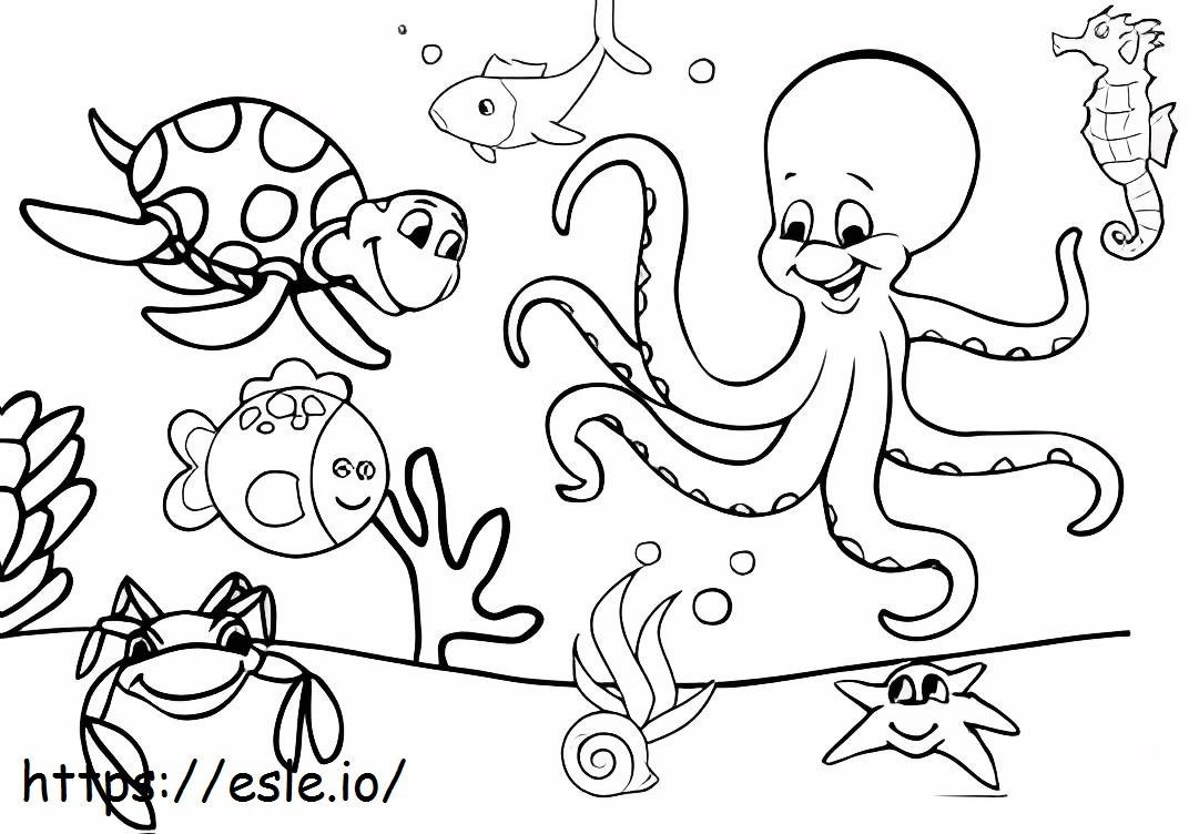 Marine Animals coloring page