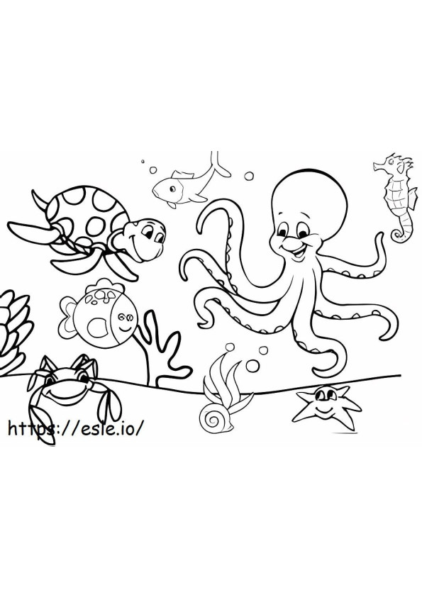 Marine Animals coloring page