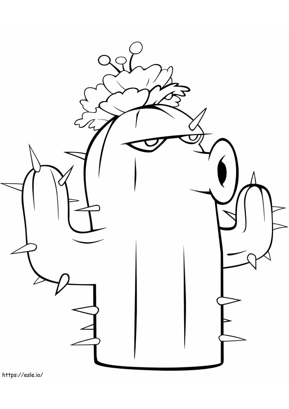 Cactus In Plants Vs Zombies coloring page