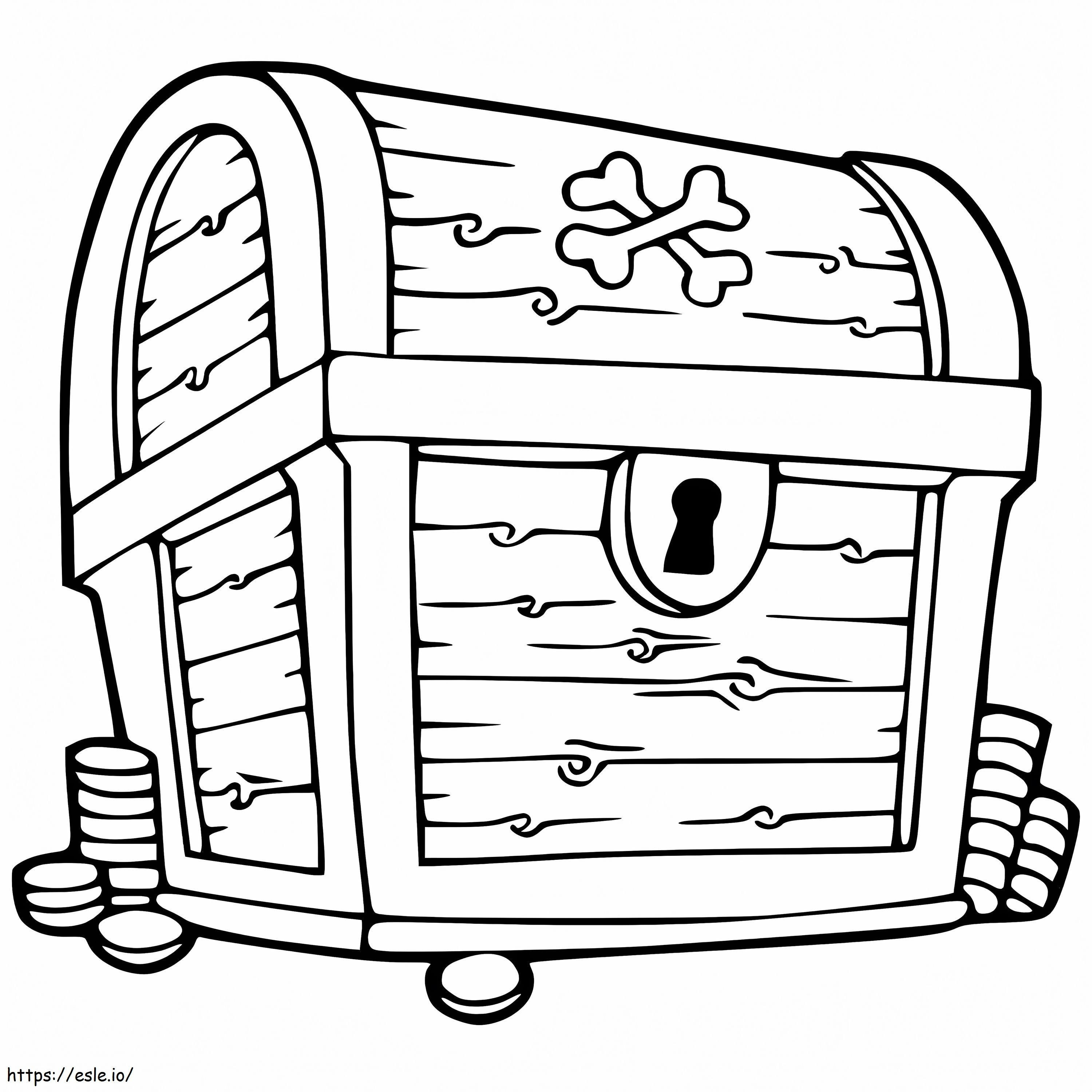 Wooden Treasure Chest coloring page