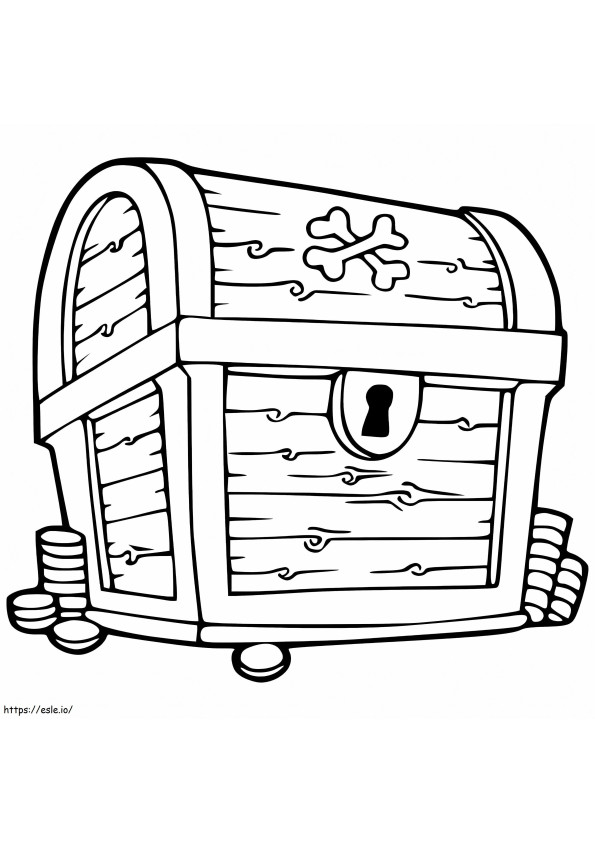 Wooden Treasure Chest coloring page