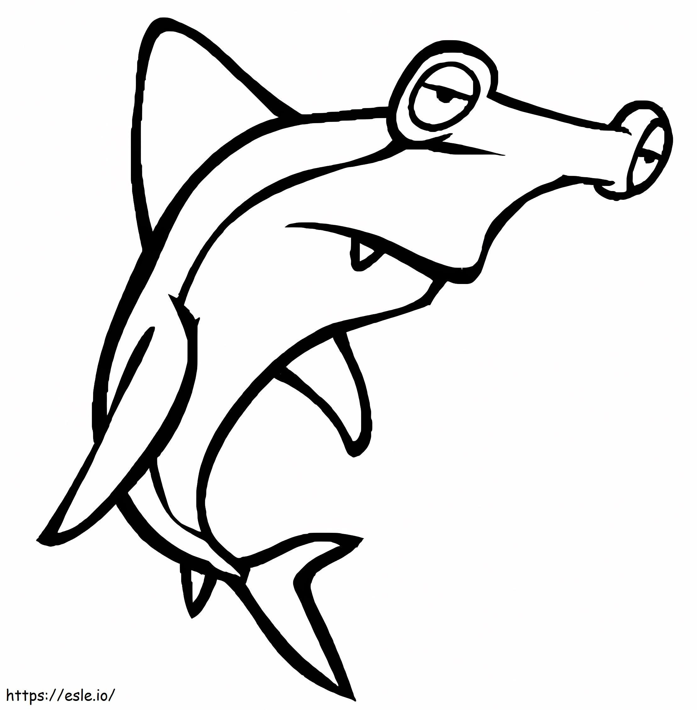 Desen de rechin-ciocan de colorat