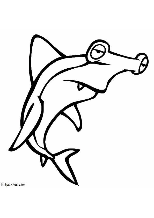 Hammerhead Shark Piirustus värityskuva