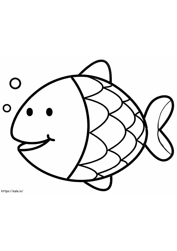Easy Cute Fish coloring page
