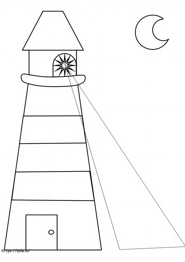 Lighthouse And Moon coloring page