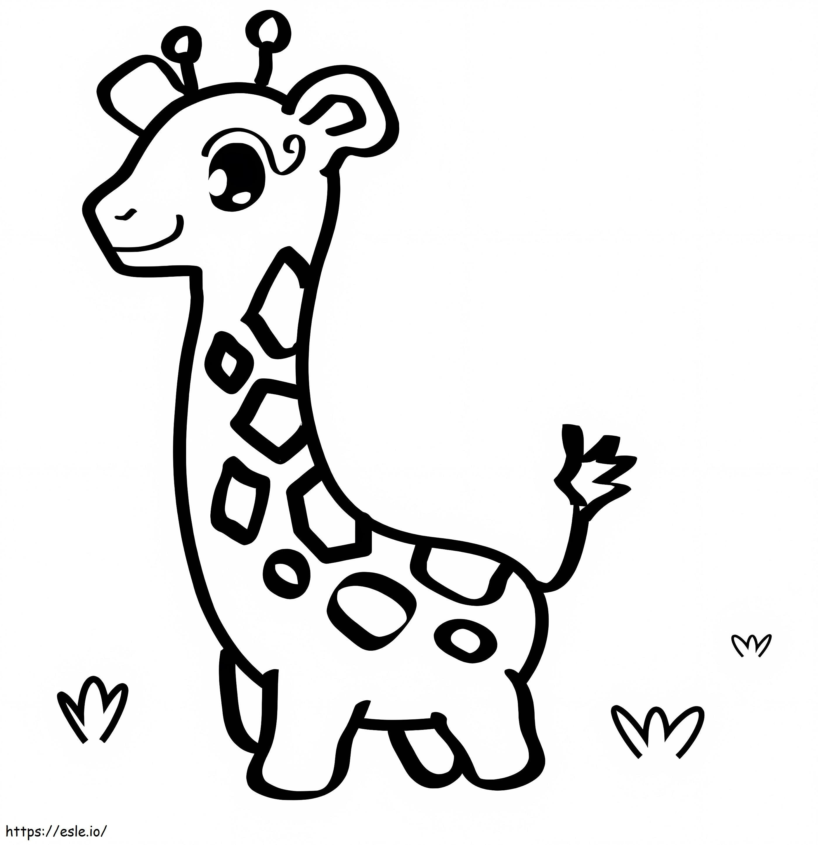 pui de girafă de colorat