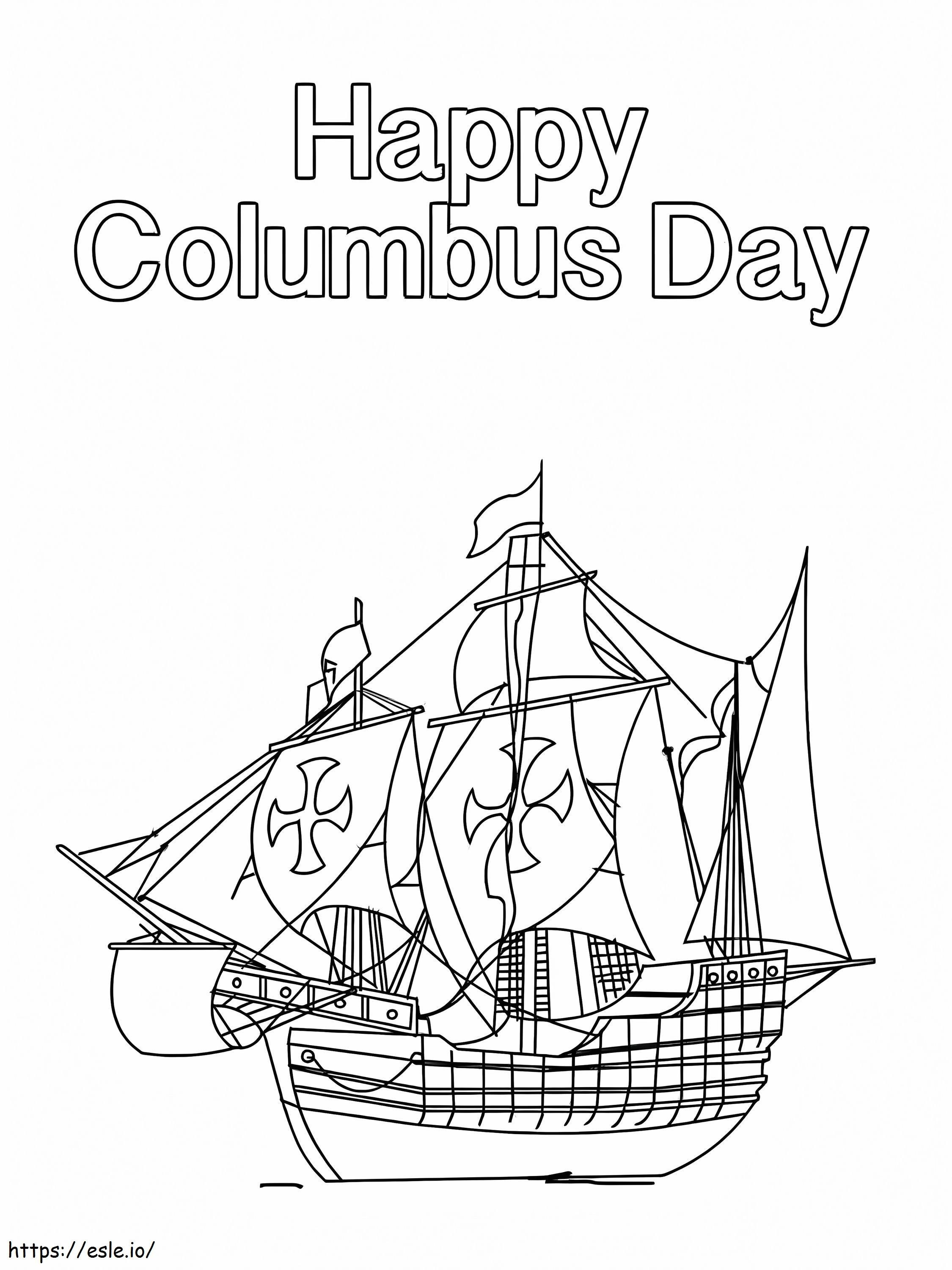 Dia de Colombo 6 para colorir