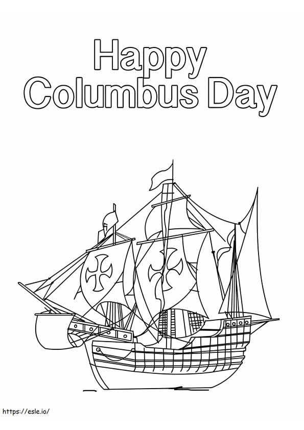Dia de Colombo 6 para colorir